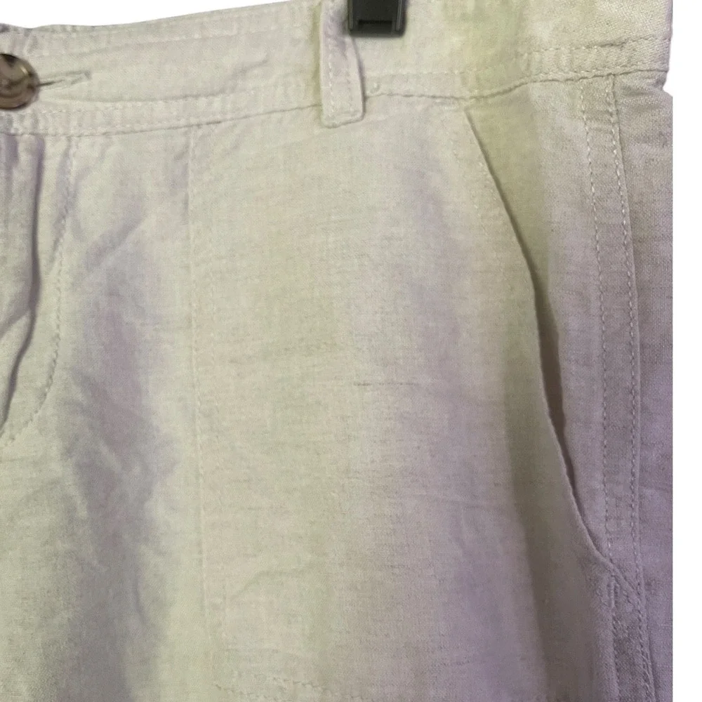 Banana Republic Beige Cotton‎ Linen Cropped Cargo Pants 12